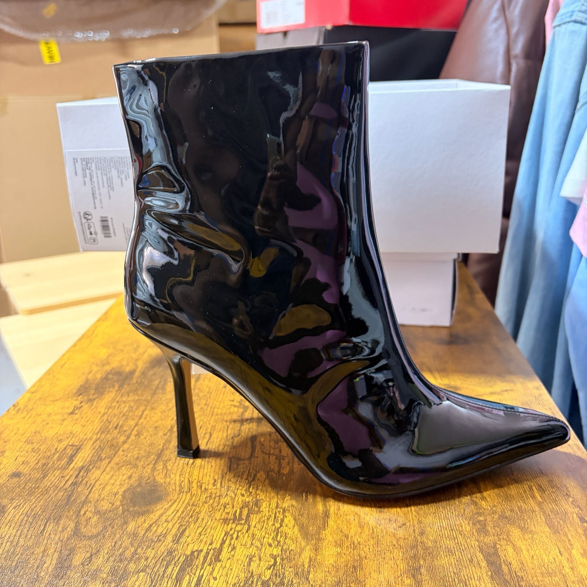 The Drop Gail Stiletto Ankle Boot Size 9 Black Patent 3