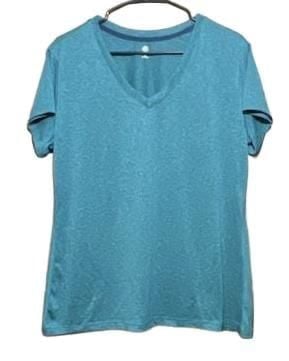Champion Duo Dry V-Neck T-Shirt Size XXL Teal Blue Athletic Top 2
