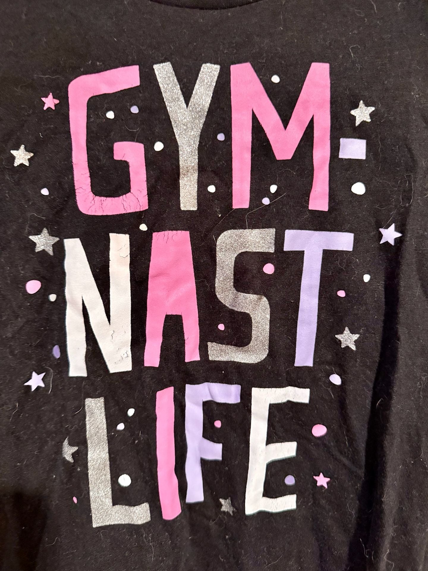 Girls Gymnastics “Gymnast Life” Black Long Sleeve Shirt Size Large 6
