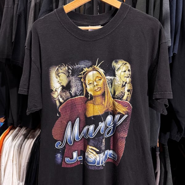 Gildan Mary J. Blige Tour Graphic T-Shirt Size L Black Rap Tee