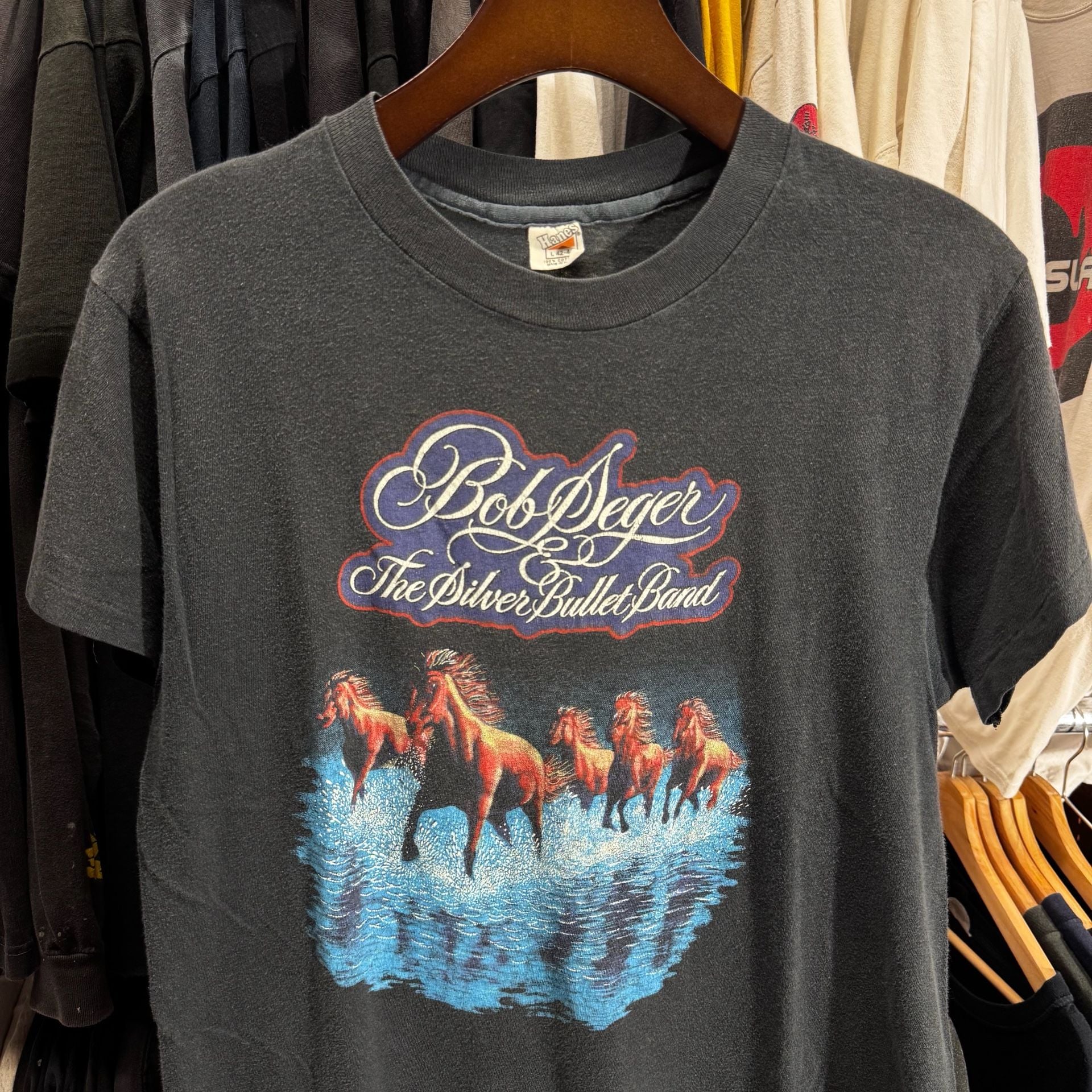 80s Hanes Bob Seger And The Silver Bullet Band Size L 42-44 Vintage Tee 2