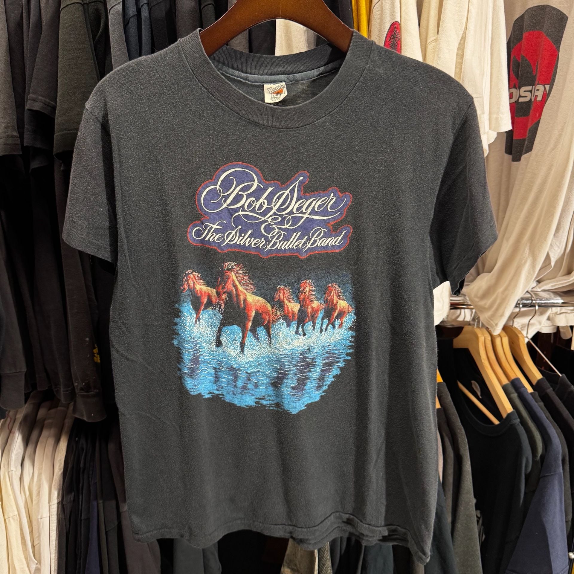 80s Hanes Bob Seger And The Silver Bullet Band Size L 42-44 Vintage Tee 3