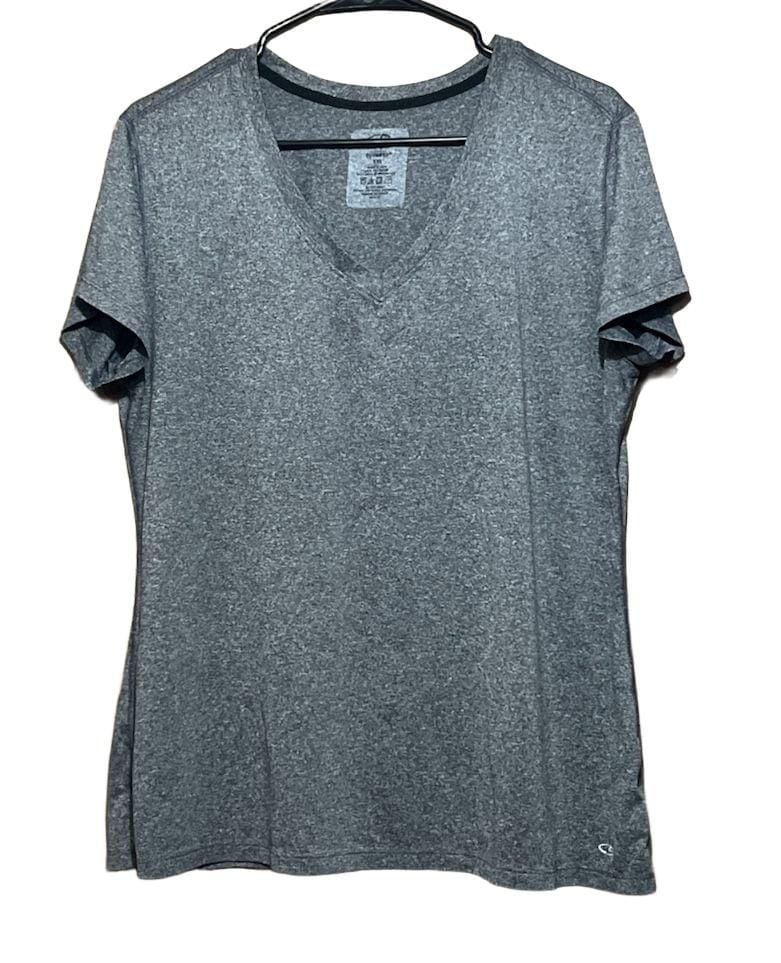 C9 Champion Duo Dry V-Neck T-Shirt Size XXL Heathered Gray Athletic 2