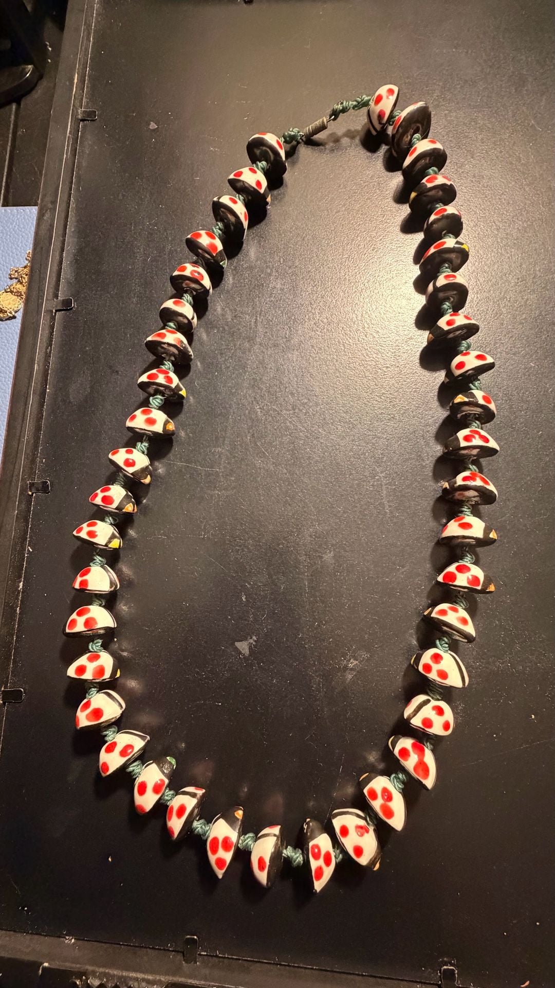 Handmade Ladybug Ceramic Bead Necklace 4