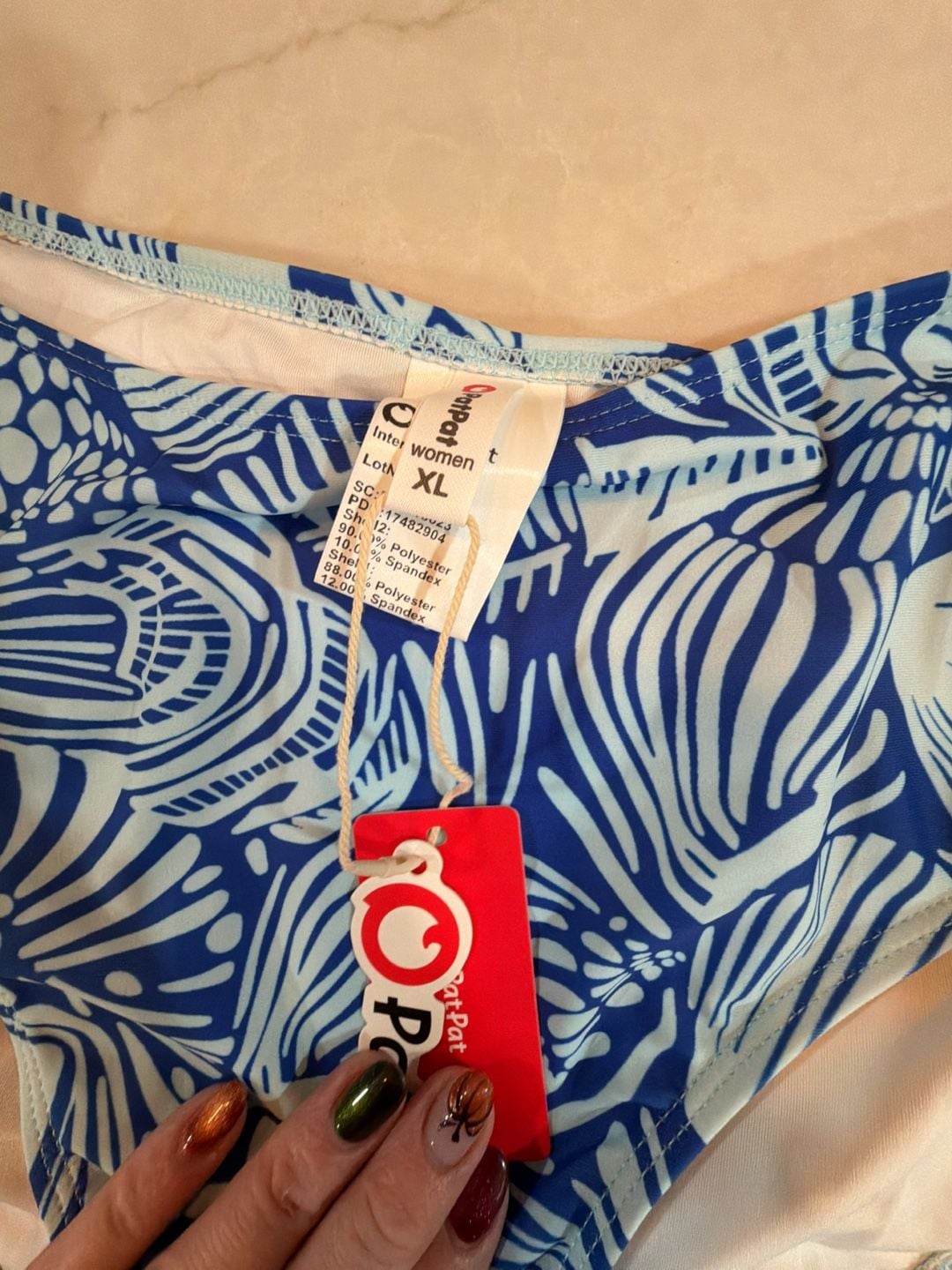 PatPat Blue Shell Print Bikini Set Size XL NWT 8