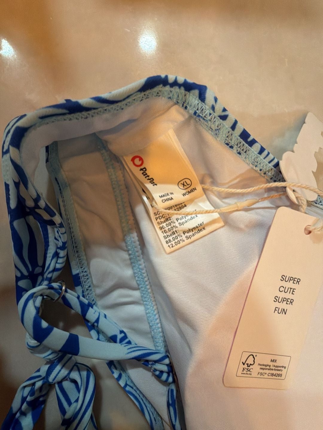 PatPat Blue Shell Print Bikini Set Size XL NWT 5