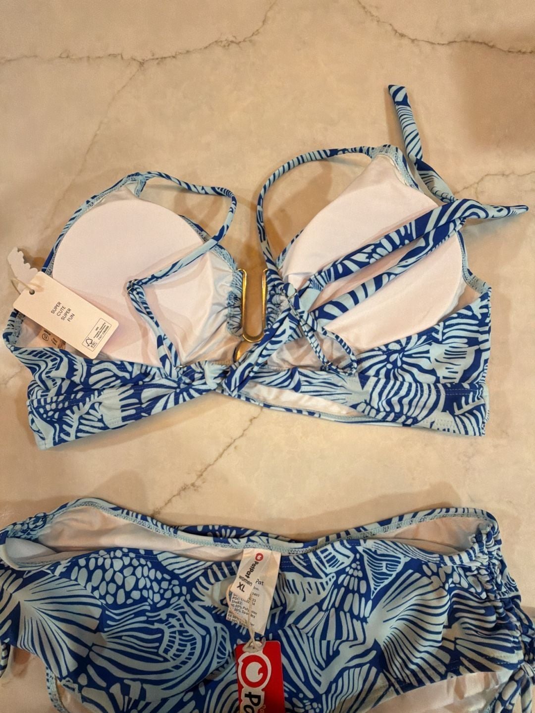 PatPat Blue Shell Print Bikini Set Size XL NWT 4