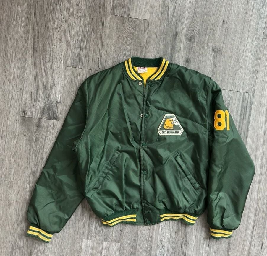 Birdie St Edward Eagles Vintage Satin Bomber Jacket 3