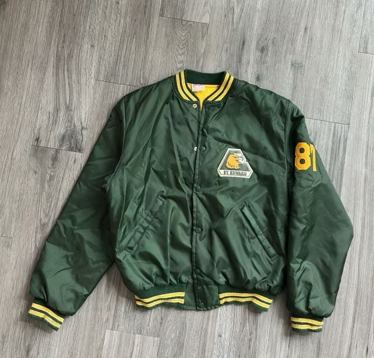 Birdie St Edward Eagles Vintage Satin Bomber Jacket 5