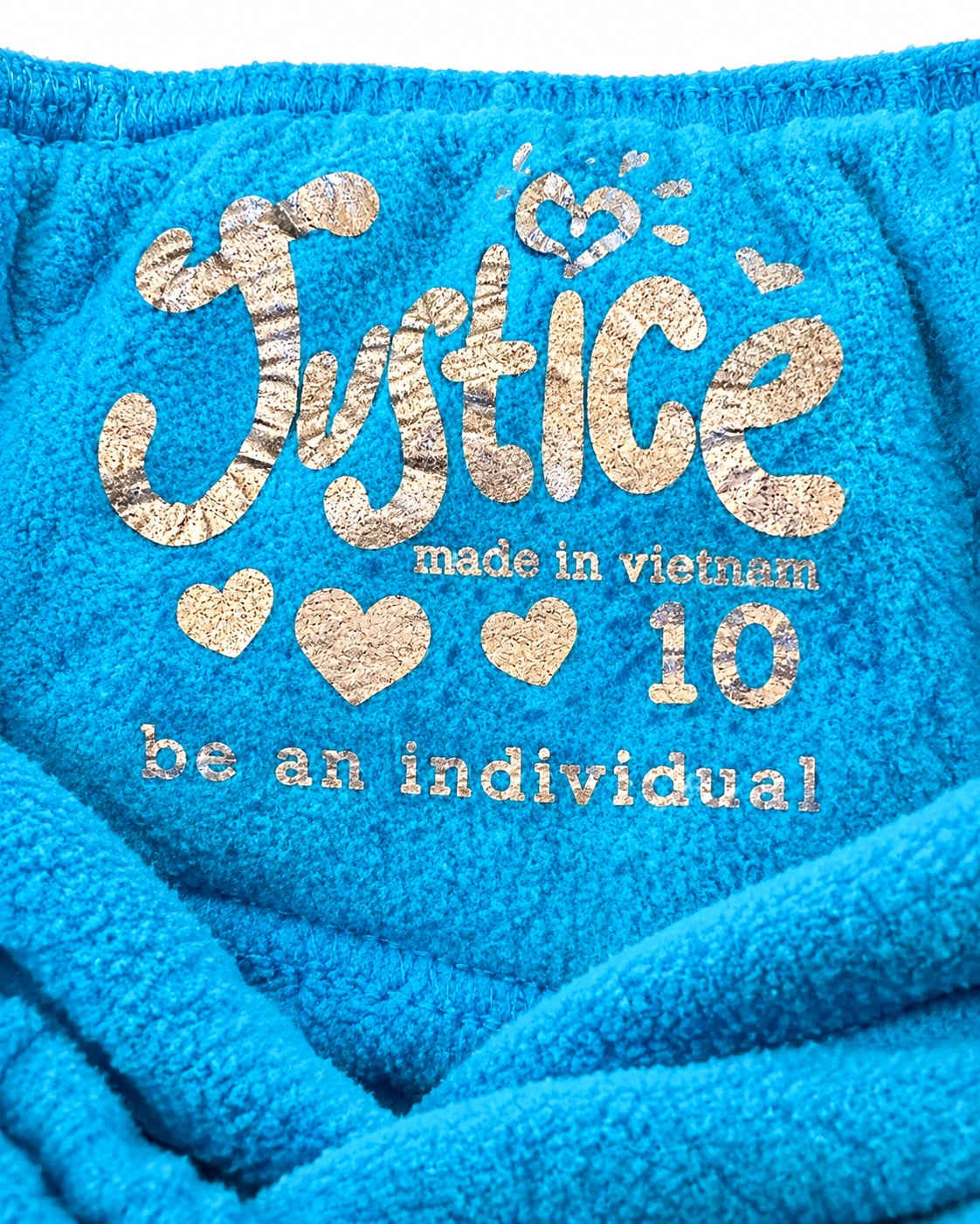 Justice Girls Size 10 Gymnast Sweatpants Blue Glitter LOVE Star Fleece Joggers 7