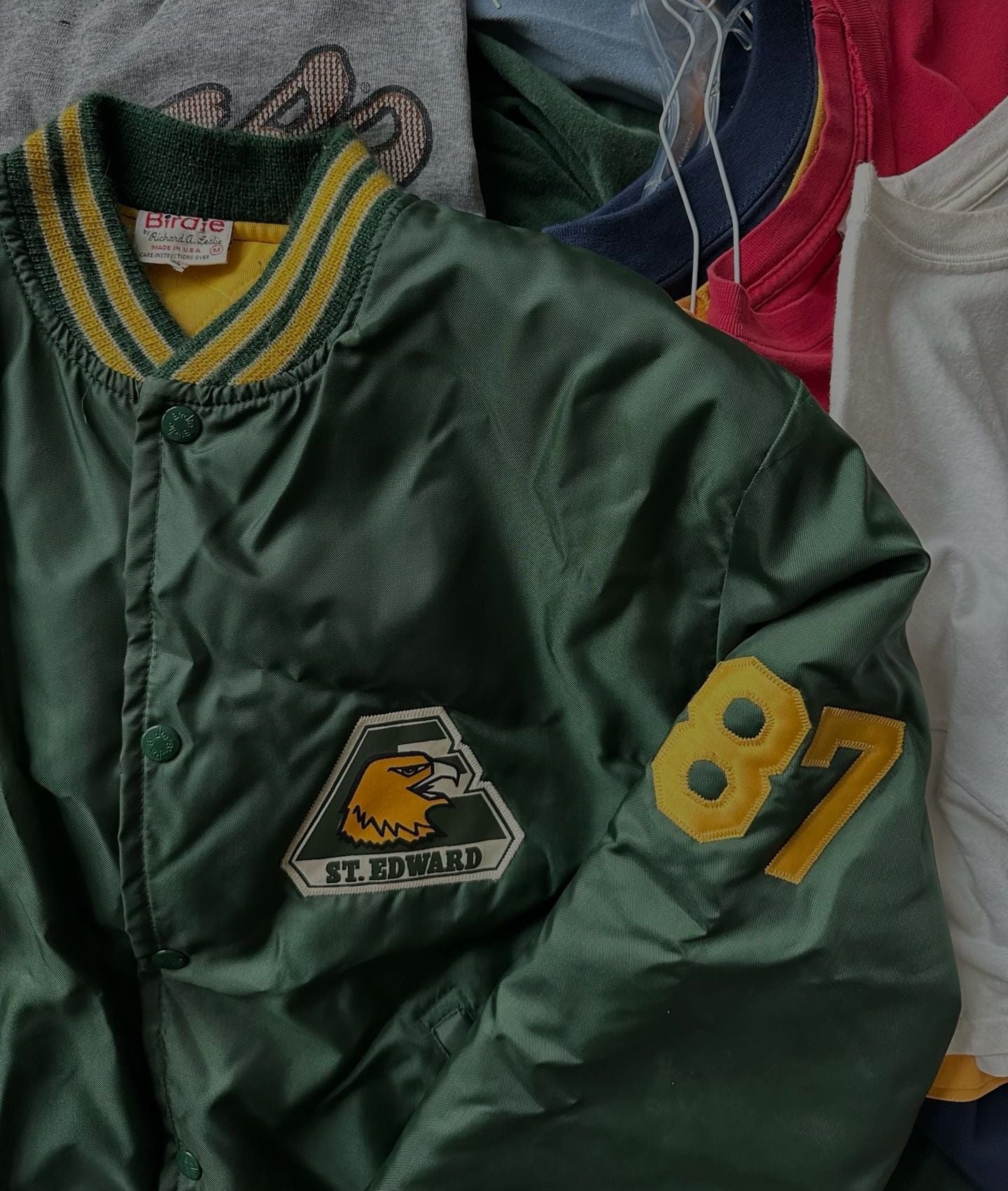 Birdie St Edward Eagles Vintage Satin Bomber Jacket 2