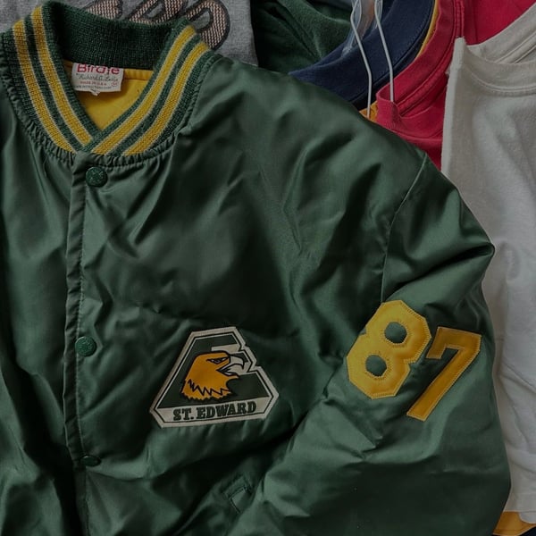 Birdie St Edward Eagles Vintage Satin Bomber Jacket