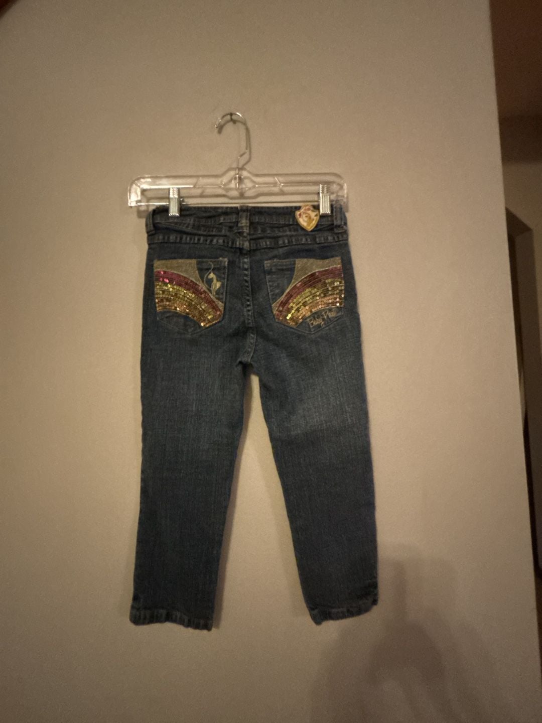 Baby Phat Jeans Size 12 Dark Wash Sequin Pocket Embellished Denim 7