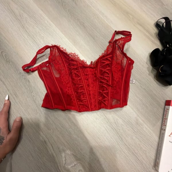 Victoria's Secret Y2K black with pink polka dots...