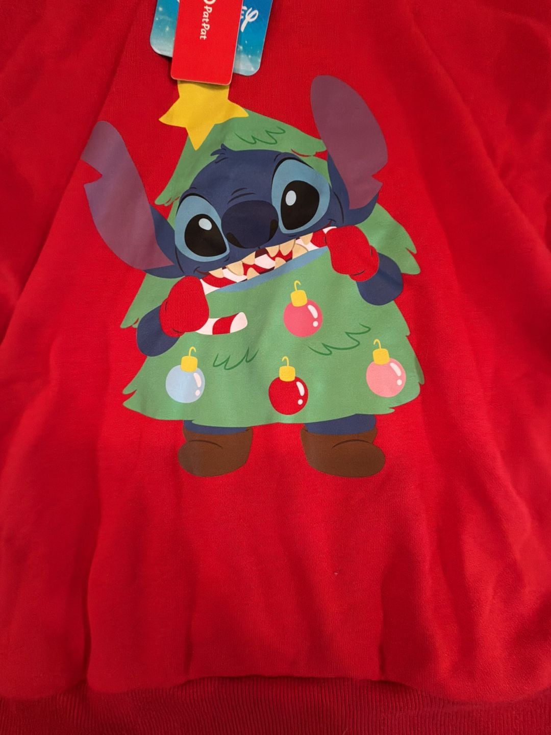 PatPat Disney Stitch Christmas Hoodie Size 6-7Y Red nwt 2