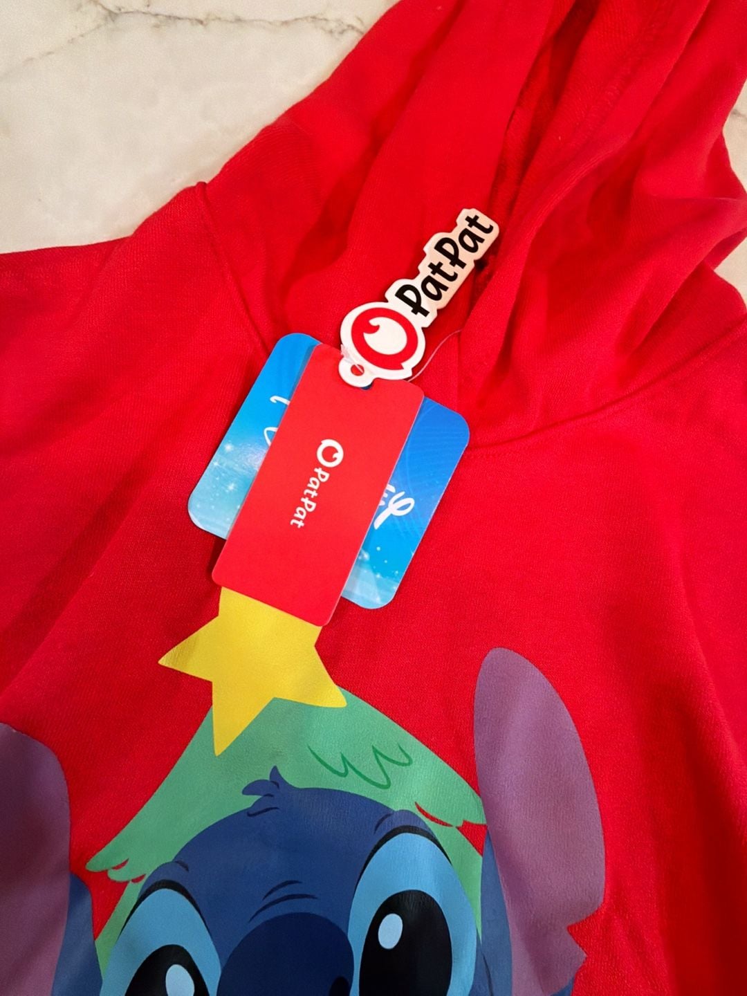 PatPat Disney Stitch Christmas Hoodie Size 6-7Y Red nwt 3