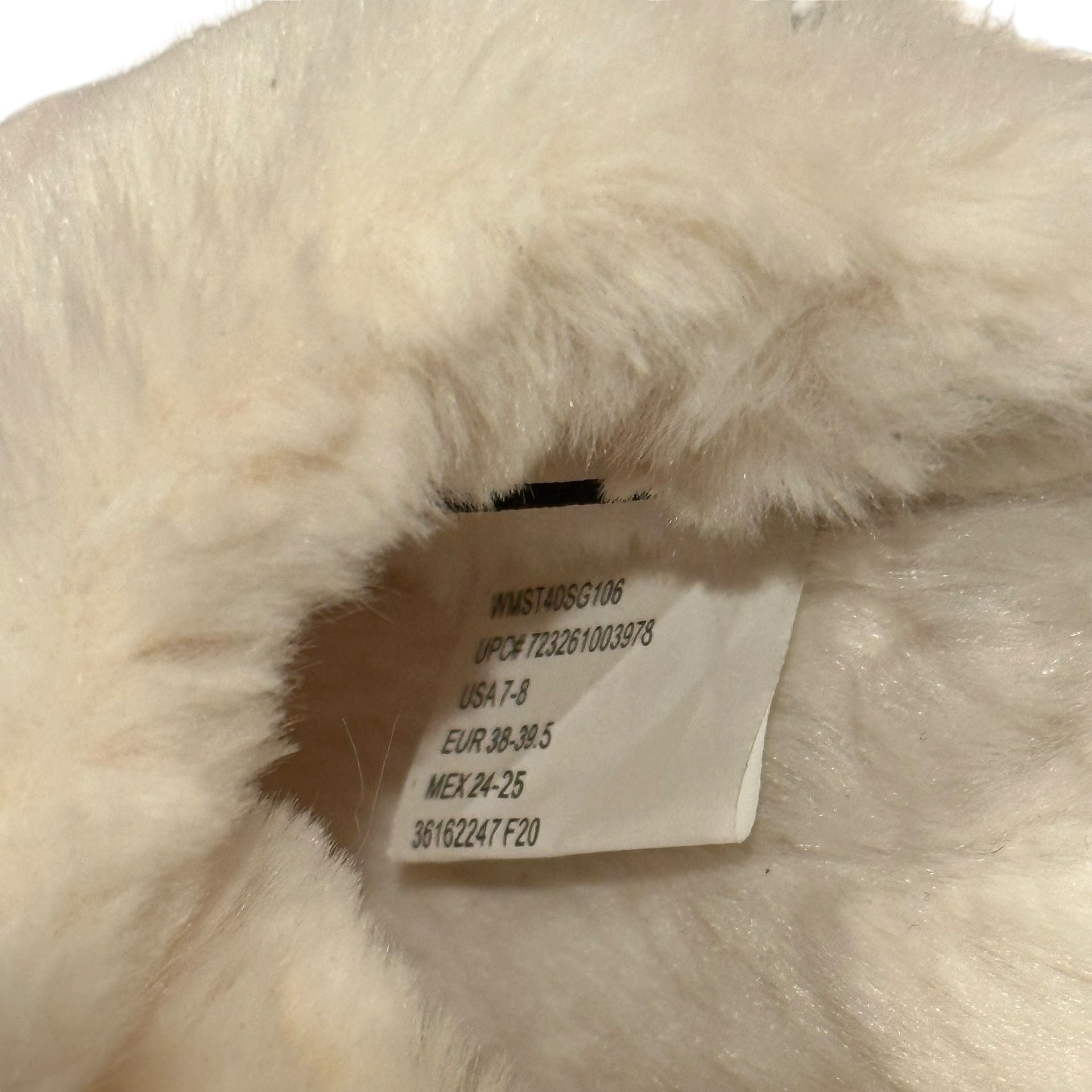 Secret Treasures Slippers Size 7-8 White Faux Fur Double Band 8