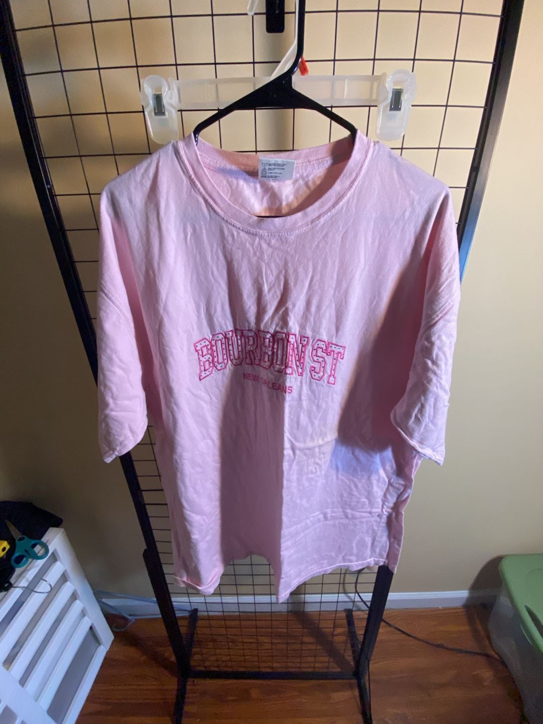 Comfort Colors Bourbon St New Orleans T-Shirt Size XL Pink Rhinestone 2