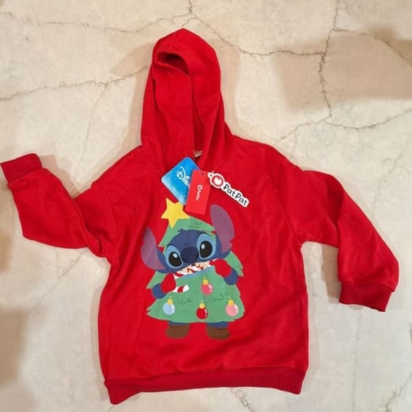 Disney Lilo & Stitch Boys/Girls Christmas Hoodie Sweatshirt nwt 5-6 y