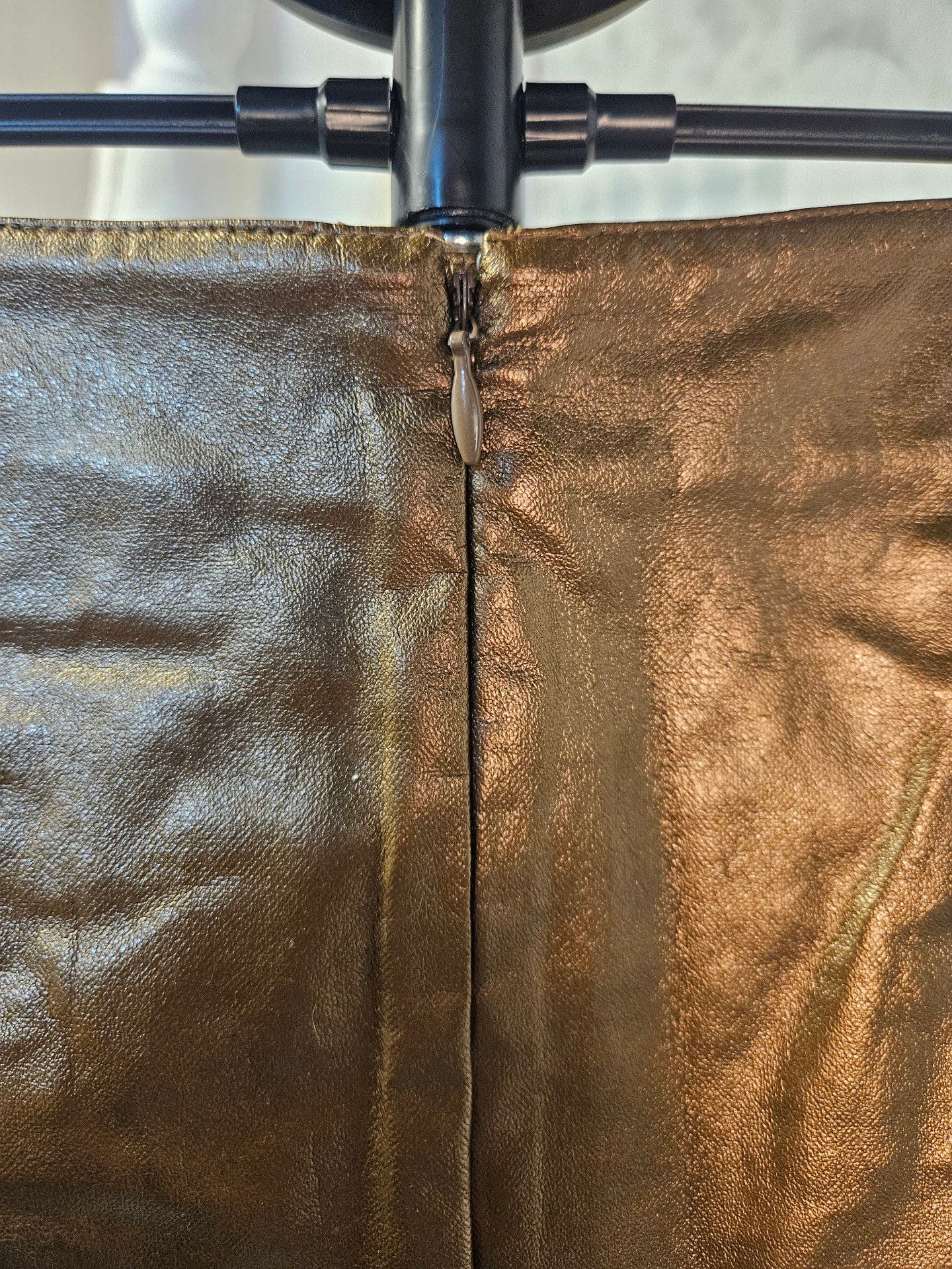 Old Navy Faux Leather Mini Skirt Size 6 Bronze Metallic 5