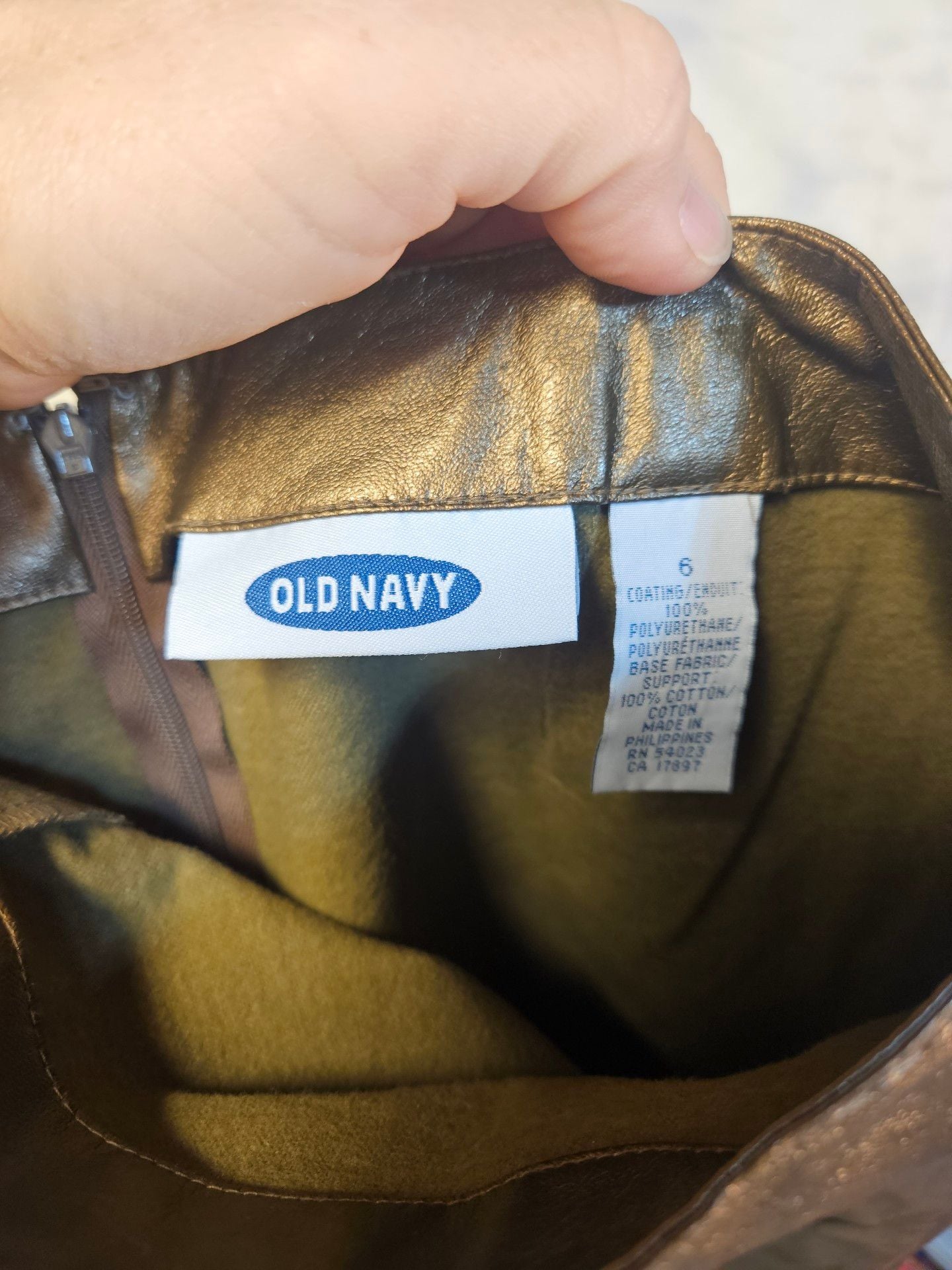Old Navy Faux Leather Mini Skirt Size 6 Bronze Metallic 6