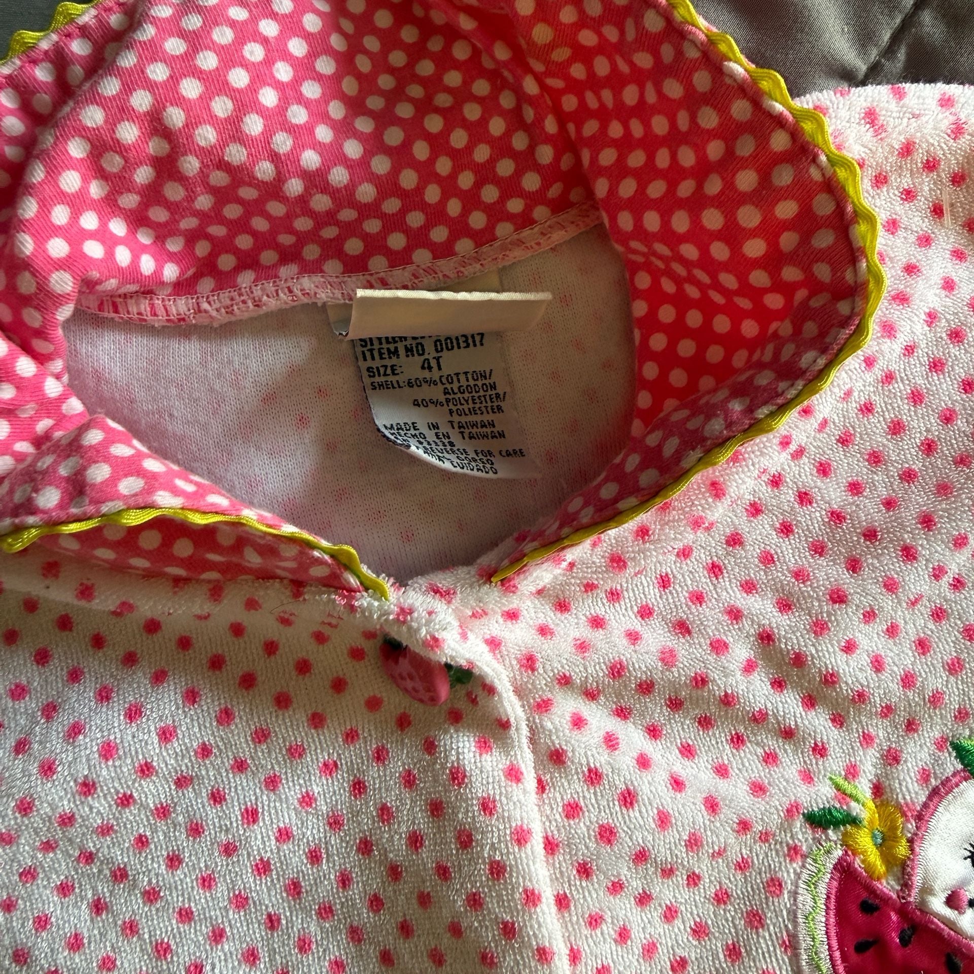 Swim'n Pretty Toddler Size 4T Polka Dot Watermelon Bath Robe 3