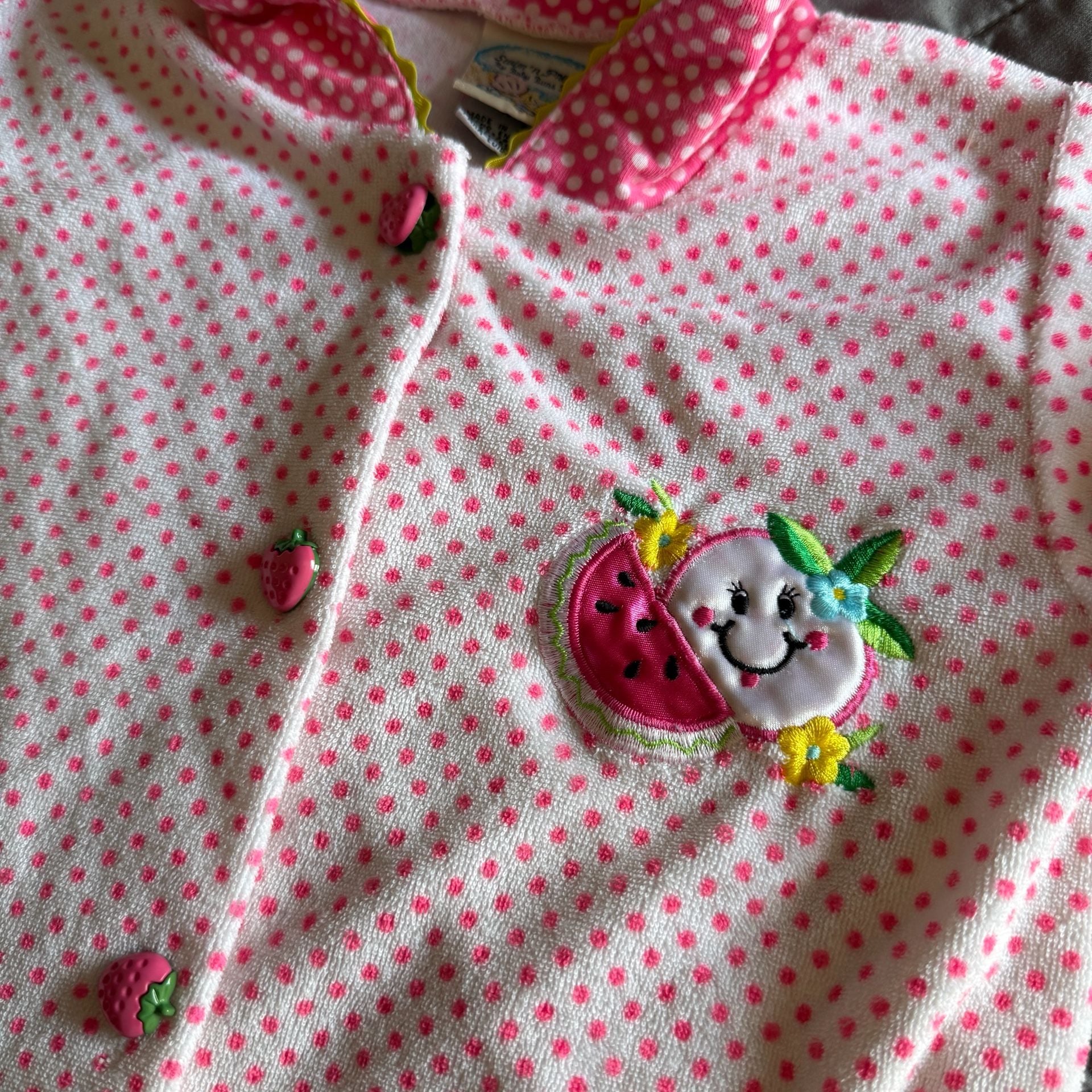 Swim'n Pretty Toddler Size 4T Polka Dot Watermelon Bath Robe 5