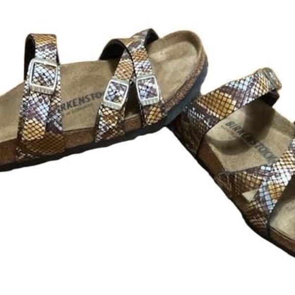 Birkenstock Franca Python Size 37 Brown Snakeskin Sandals