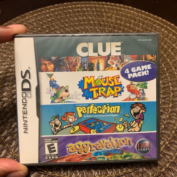 Nintendo DS Clue Mouse Trap Perfection Aggravation 4 Game Pack