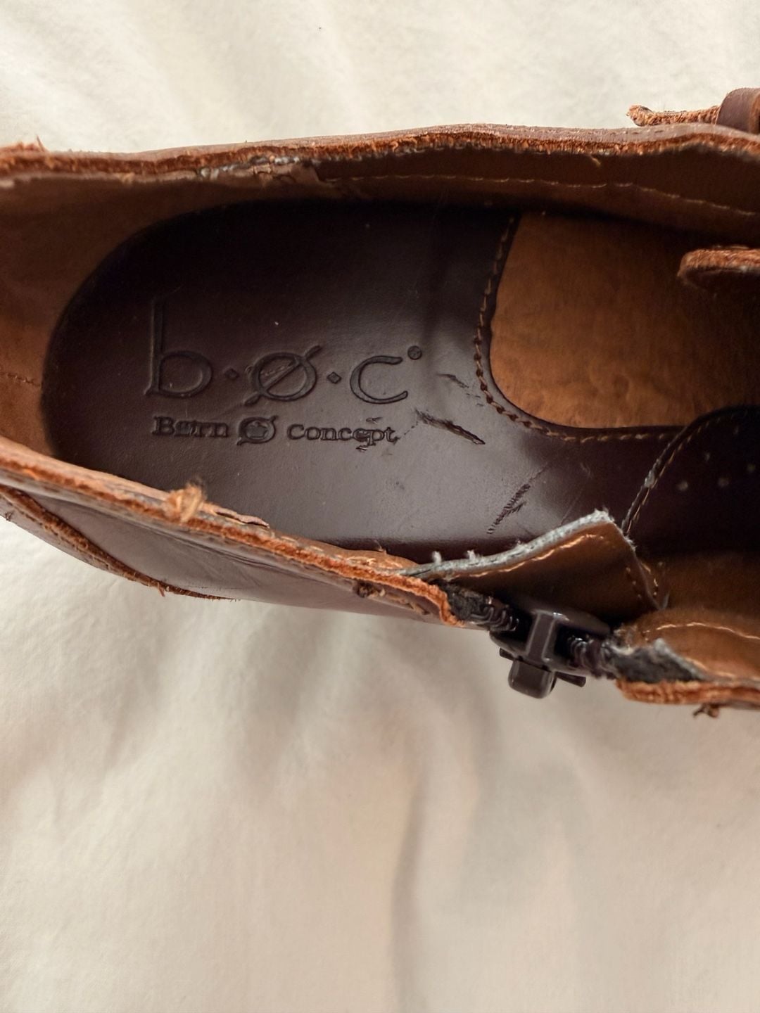 B.O.C Born Concept Brown Leather Buckle Ankle Boots Booties  11