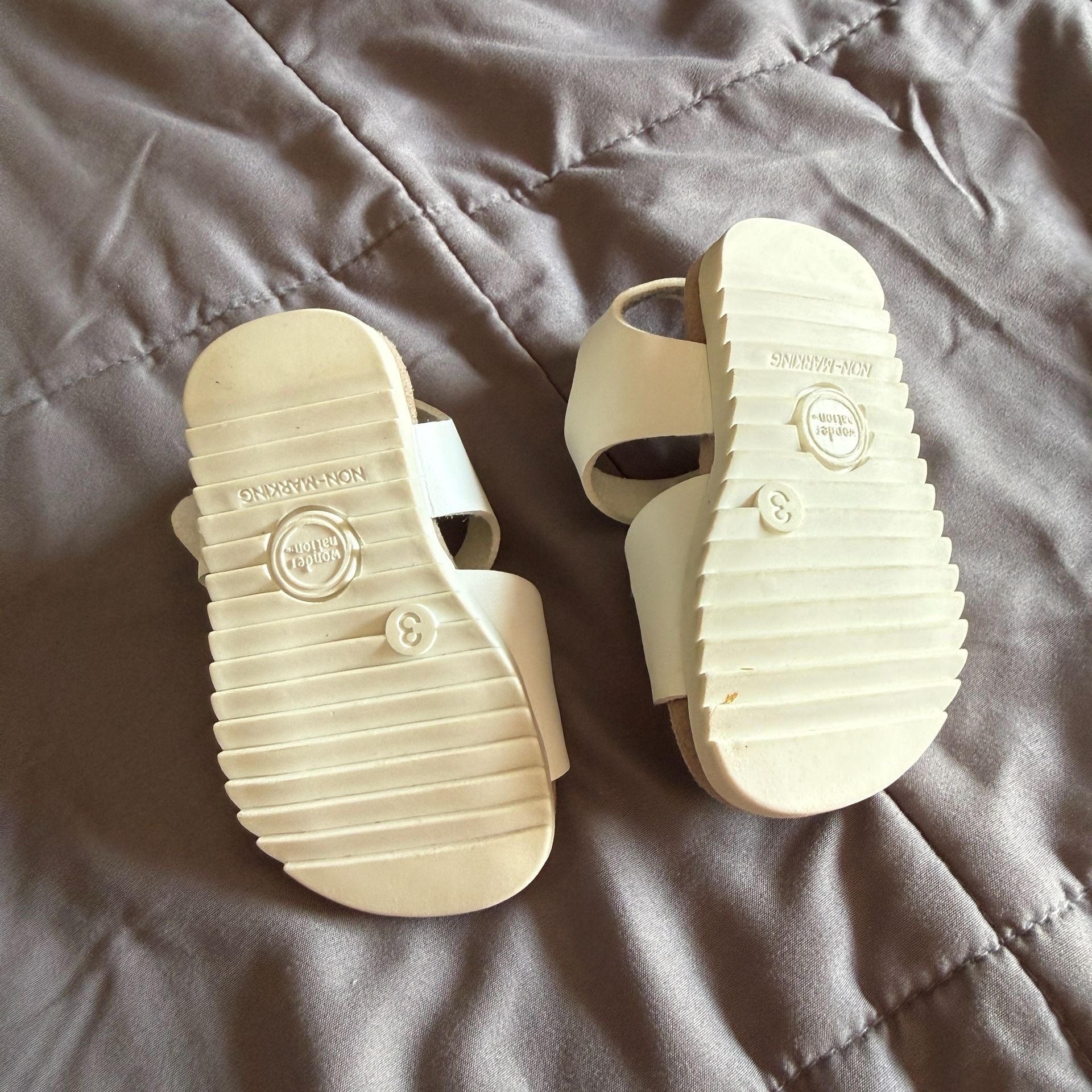 Wonder Nation Sandals Baby Size 3 White Leather 3