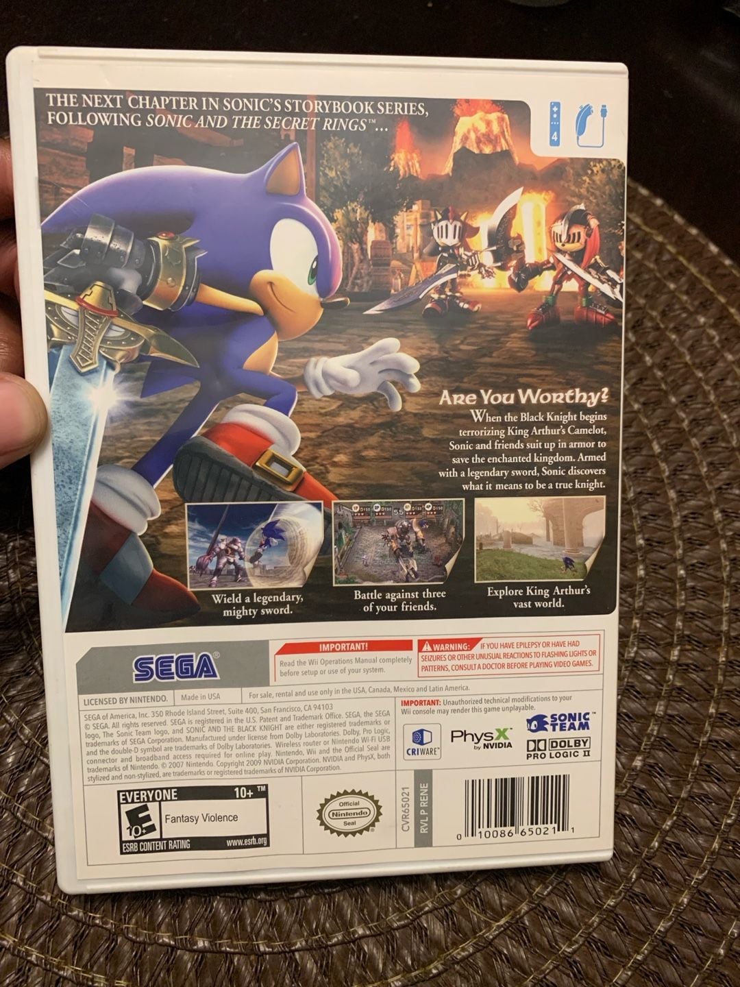 Sonic and the Black Knight Nintendo Wii Game NTSC US Boxed Complete 2