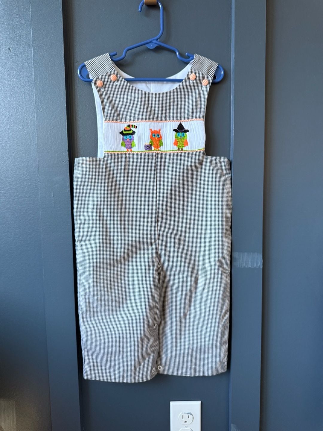 Stellybelly Smocked Halloween owl Jon Jon Size 18M 4