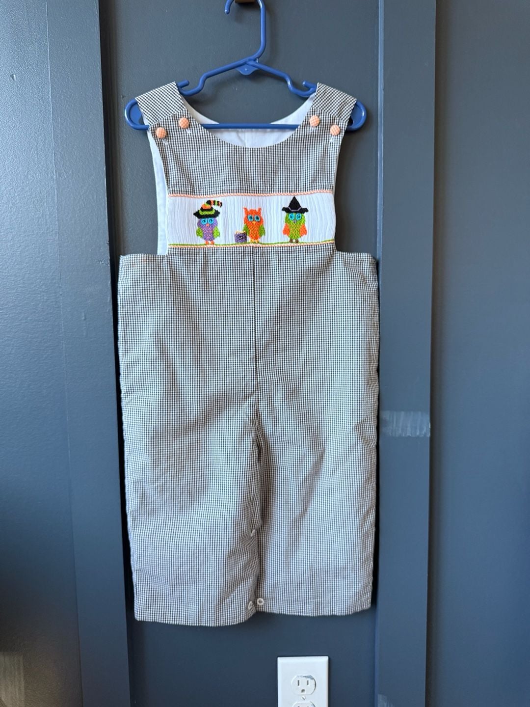 Stellybelly Smocked Halloween owl Jon Jon Size 18M 5