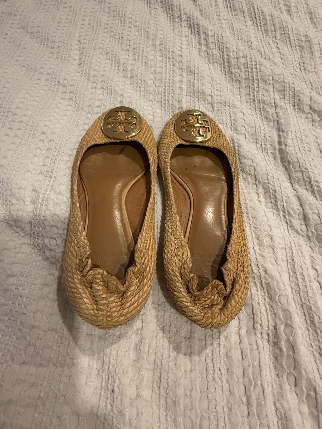 Tory Burch Logo Snake Embossed Leather Ballet Flats 3