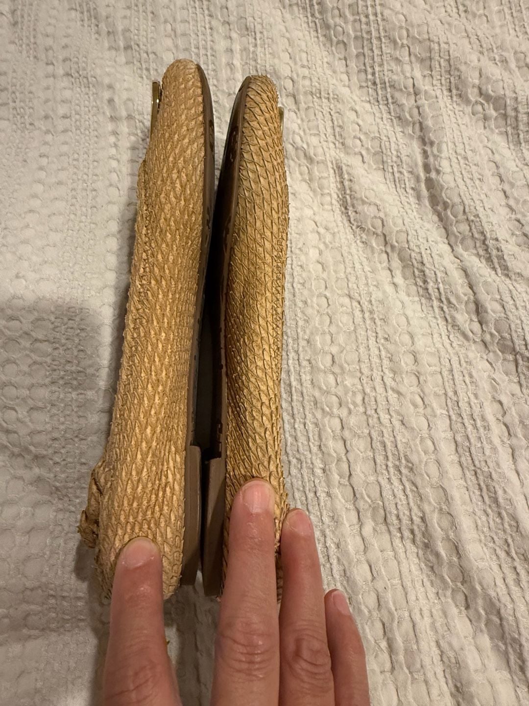 Tory Burch Logo Snake Embossed Leather Ballet Flats 4