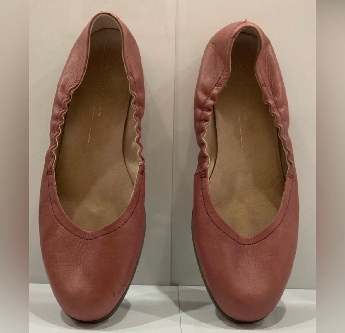 Ecco Pink Leather Ballet Flats Size 11/EU 42 2