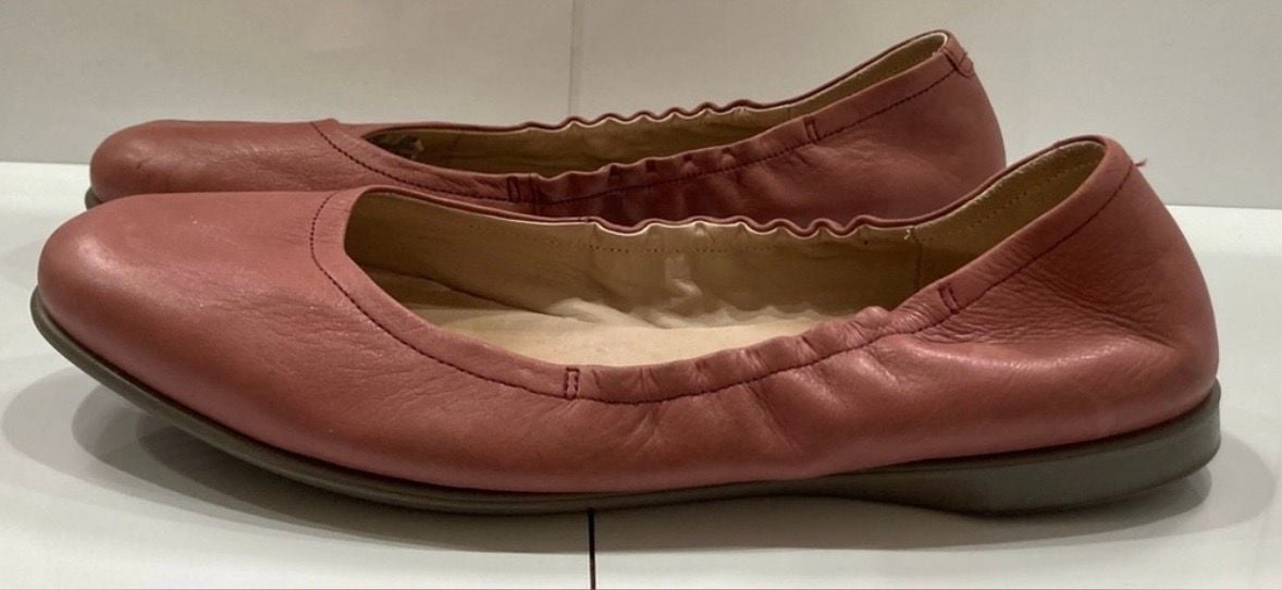 Ecco Pink Leather Ballet Flats Size 11/EU 42 4