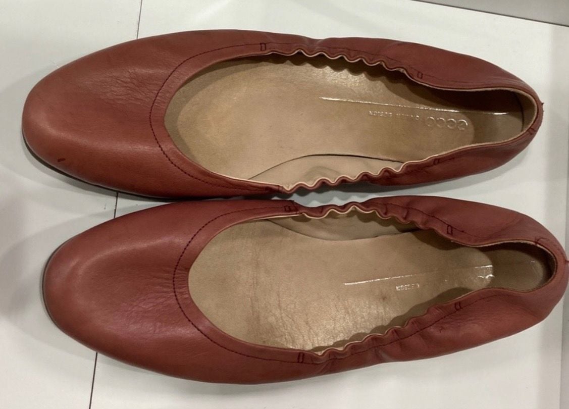 Ecco Pink Leather Ballet Flats Size 11/EU 42 6