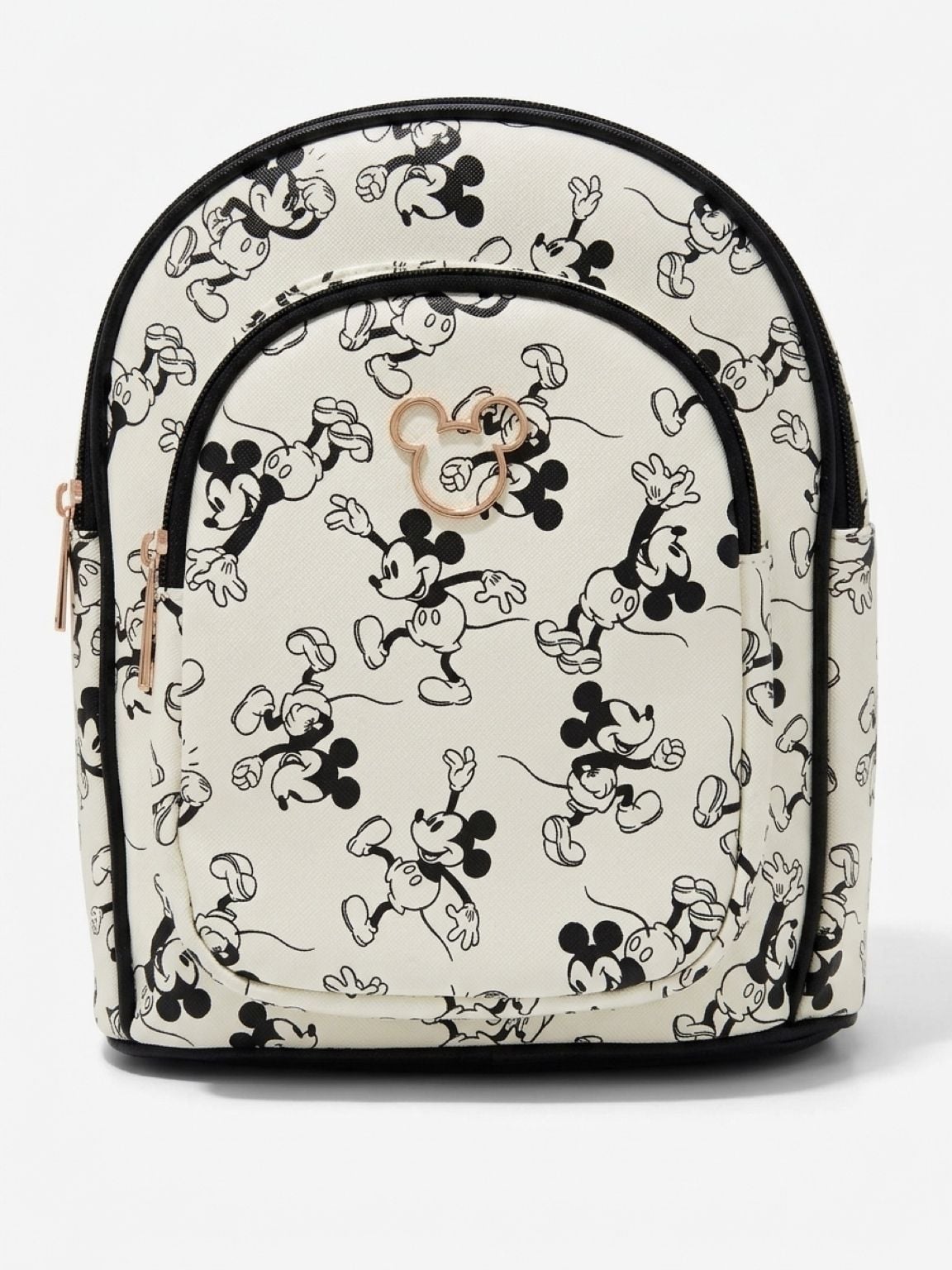 Disney Mickey Mouse Mini Backpack White Black Print 1