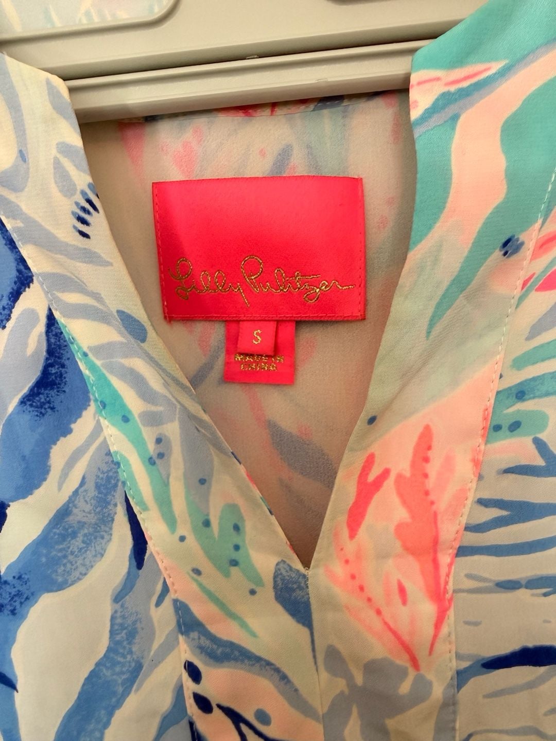 Lilly Pulitzer Elenora Silk Dress Size S Kaleidoscope Coral NWOT 3
