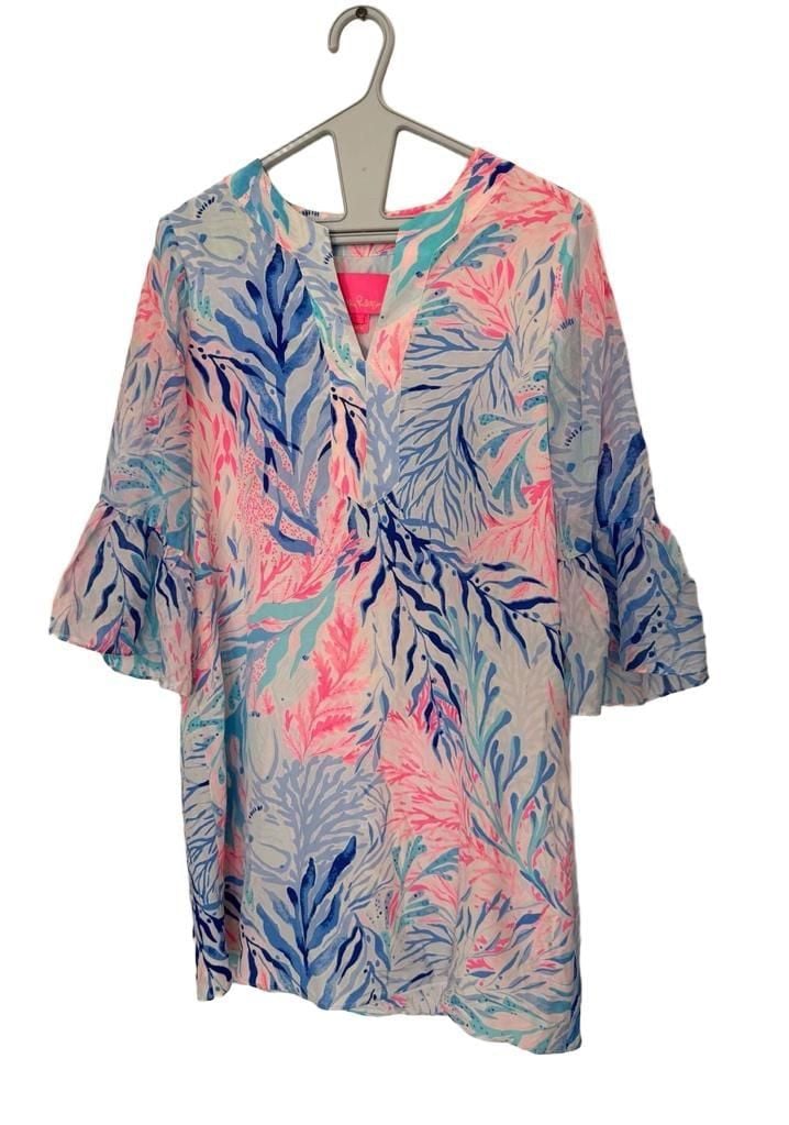Lilly Pulitzer Elenora Silk Dress Size S Kaleidoscope Coral NWOT 2