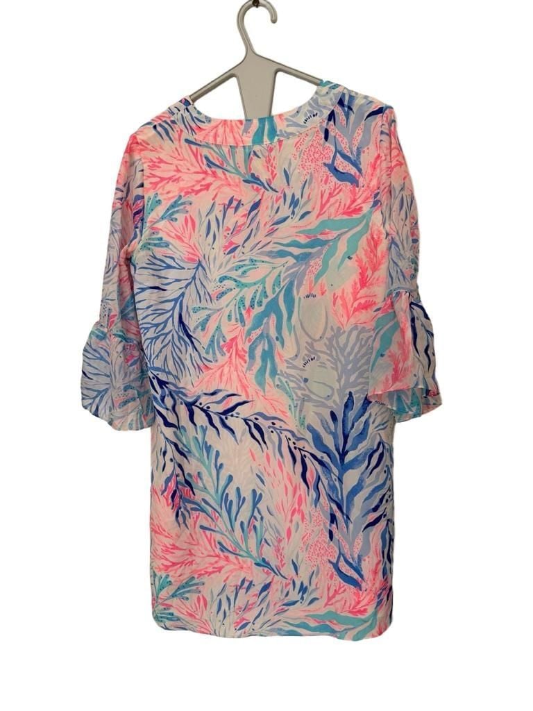Lilly Pulitzer Elenora Silk Dress Size S Kaleidoscope Coral NWOT 4