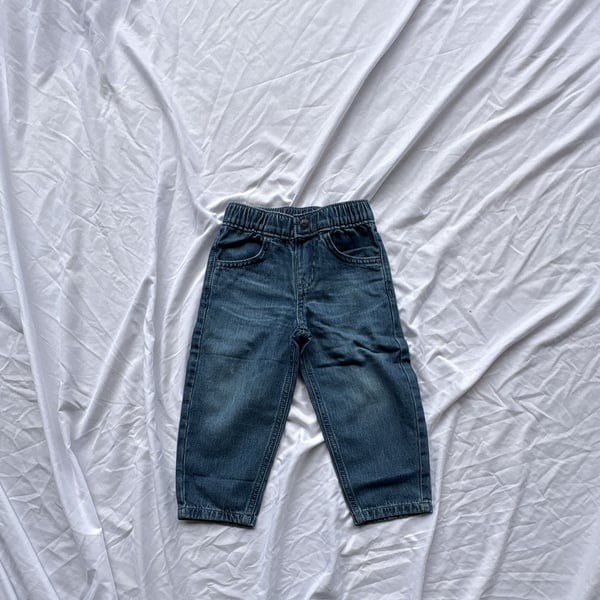 Cat & Jack Elastic Waist Blue Denim Pants Size 2T