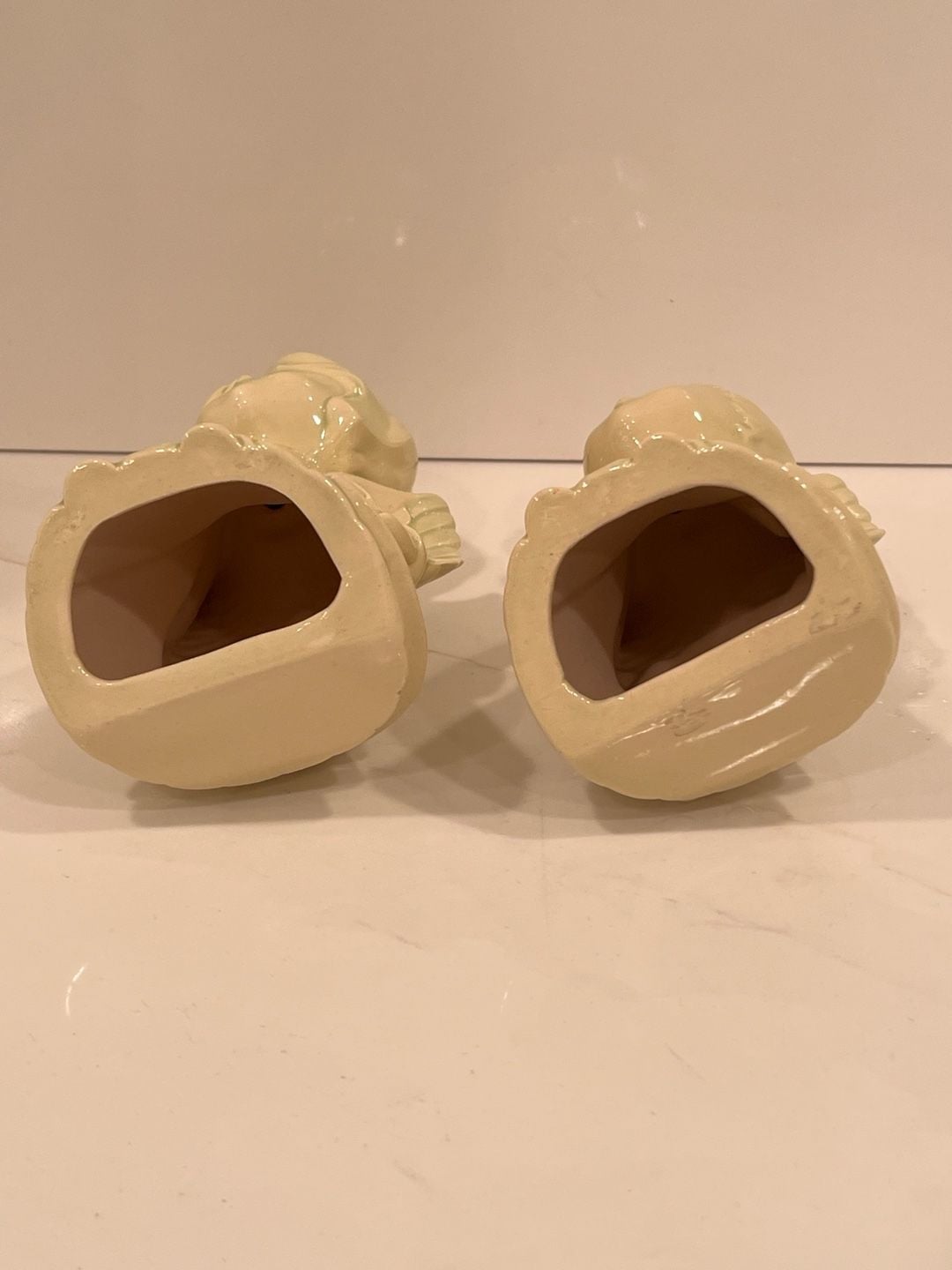 Vintage Ceramic Kissing Angels Boy And Girl Figurines Grandmacore Holiday 8