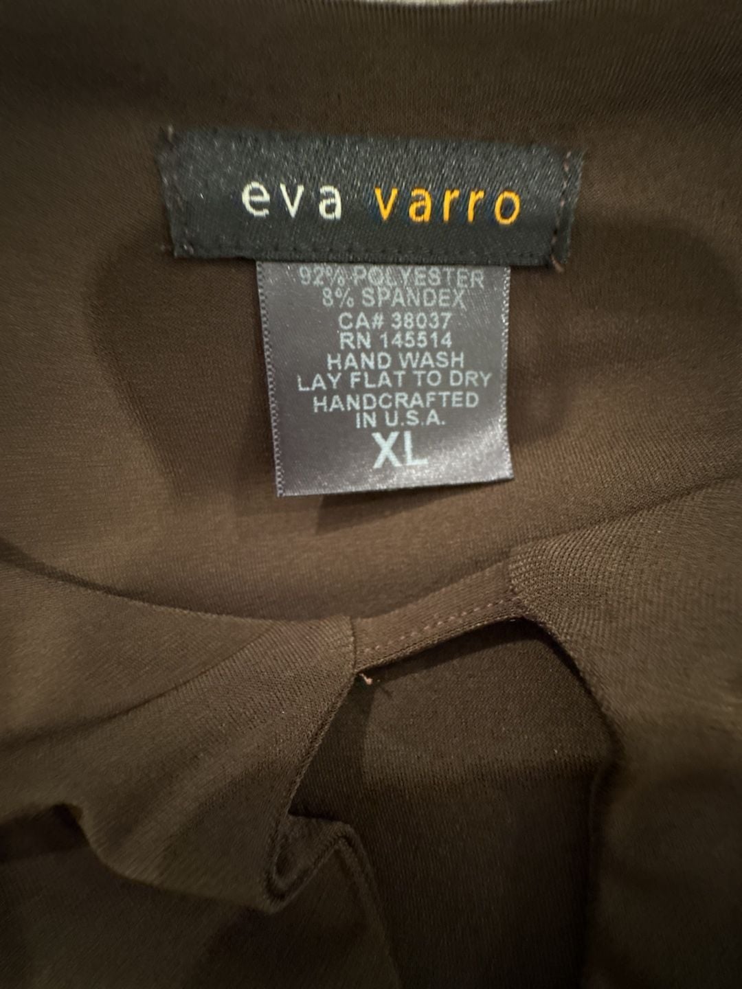 Eva Varro Slinky Knit Tiered Tunic Keyhole Top Bell Sleeve Chocolate Brown XL 7