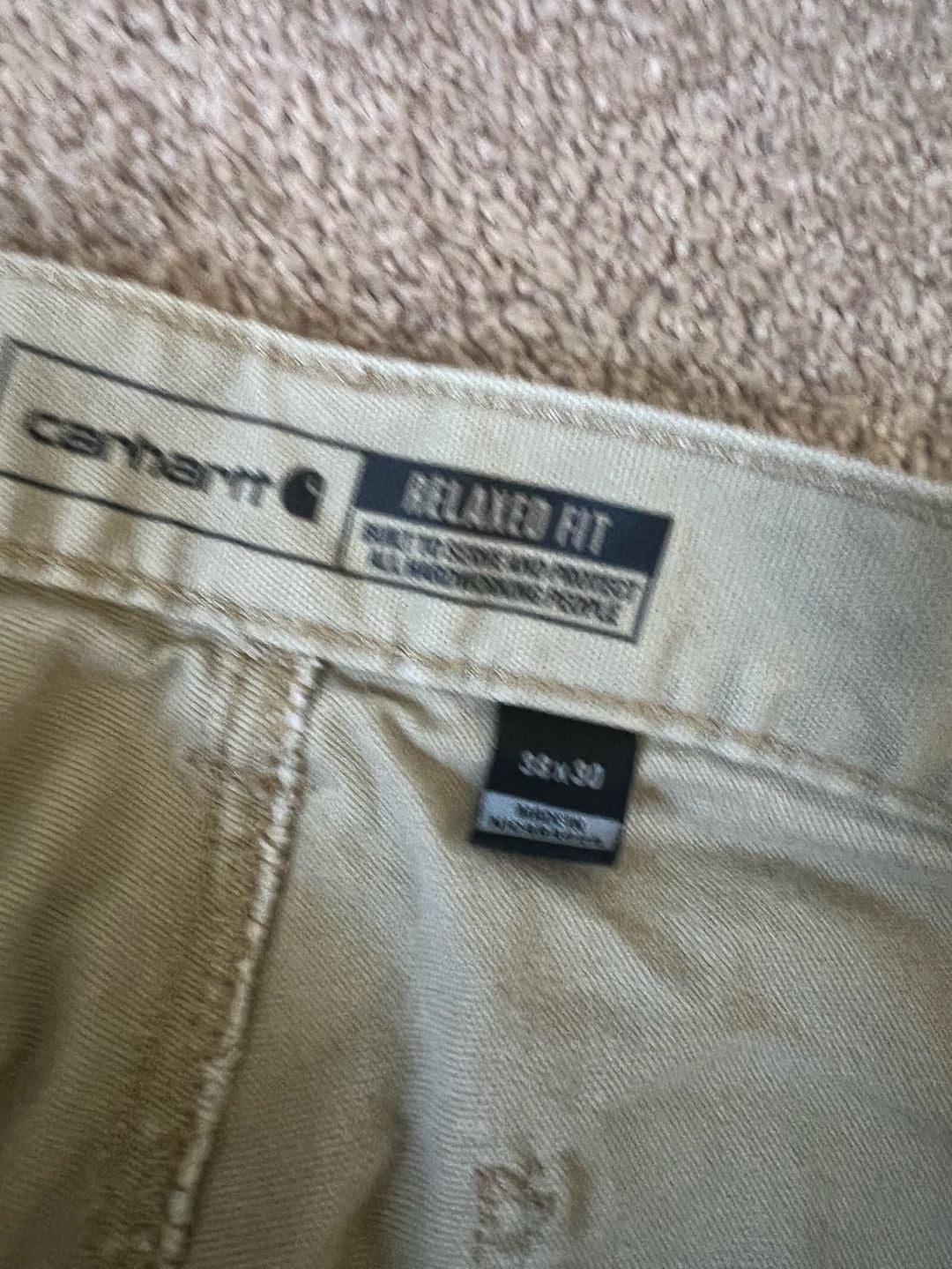 Carhartt Relaxed Fit Utility Pants Size 38x30 Khaki Workwear 4