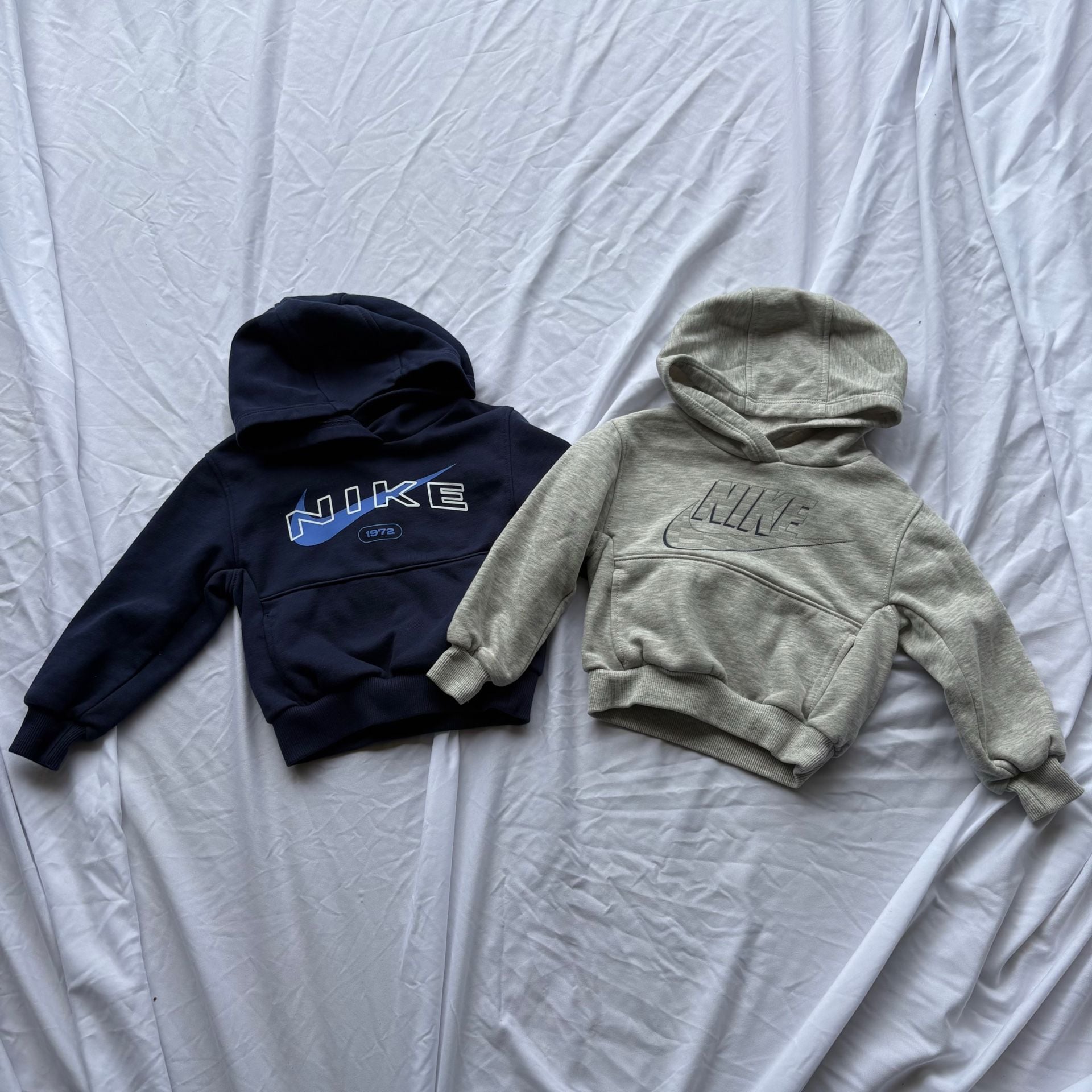 Nike Sportswear Club Fleece Pullover Hoodie Size 2T 1-2Yrs Navy Gray Heather Set 1