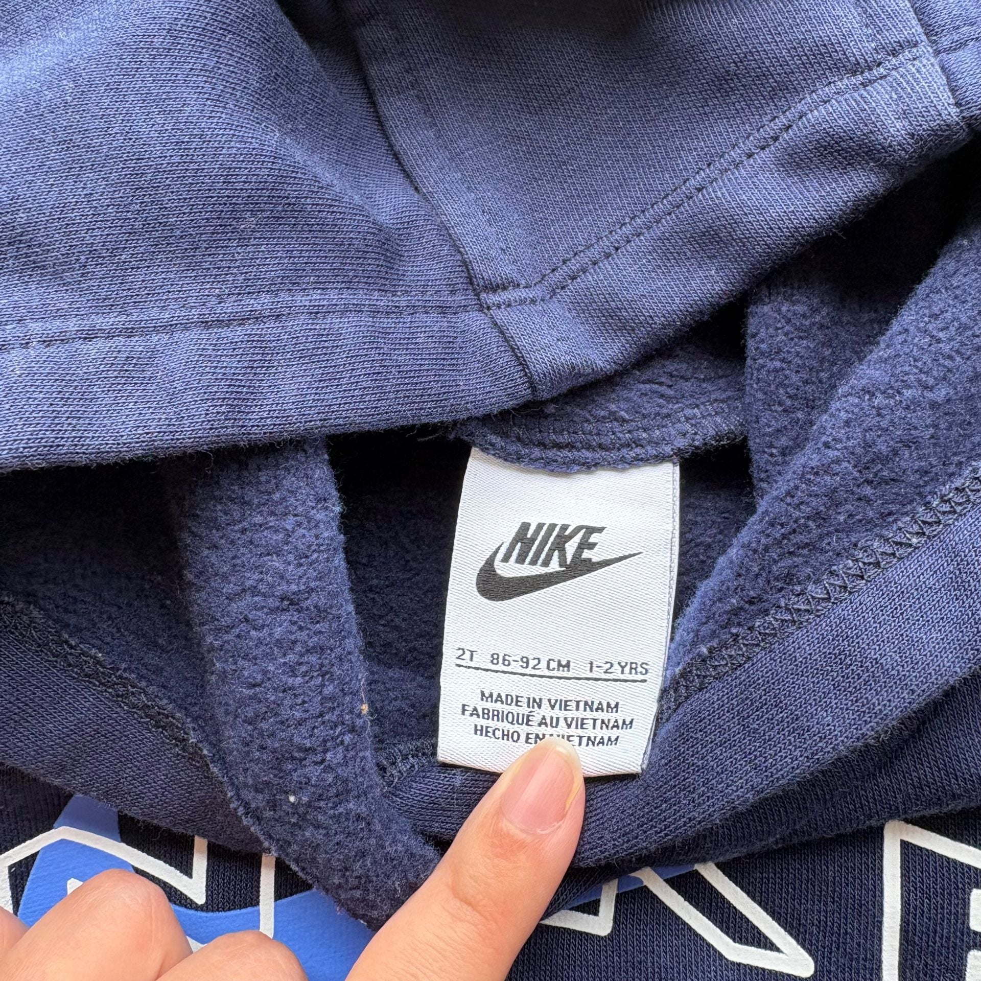 Nike Sportswear Club Fleece Pullover Hoodie Size 2T 1-2Yrs Navy Gray Heather Set 2