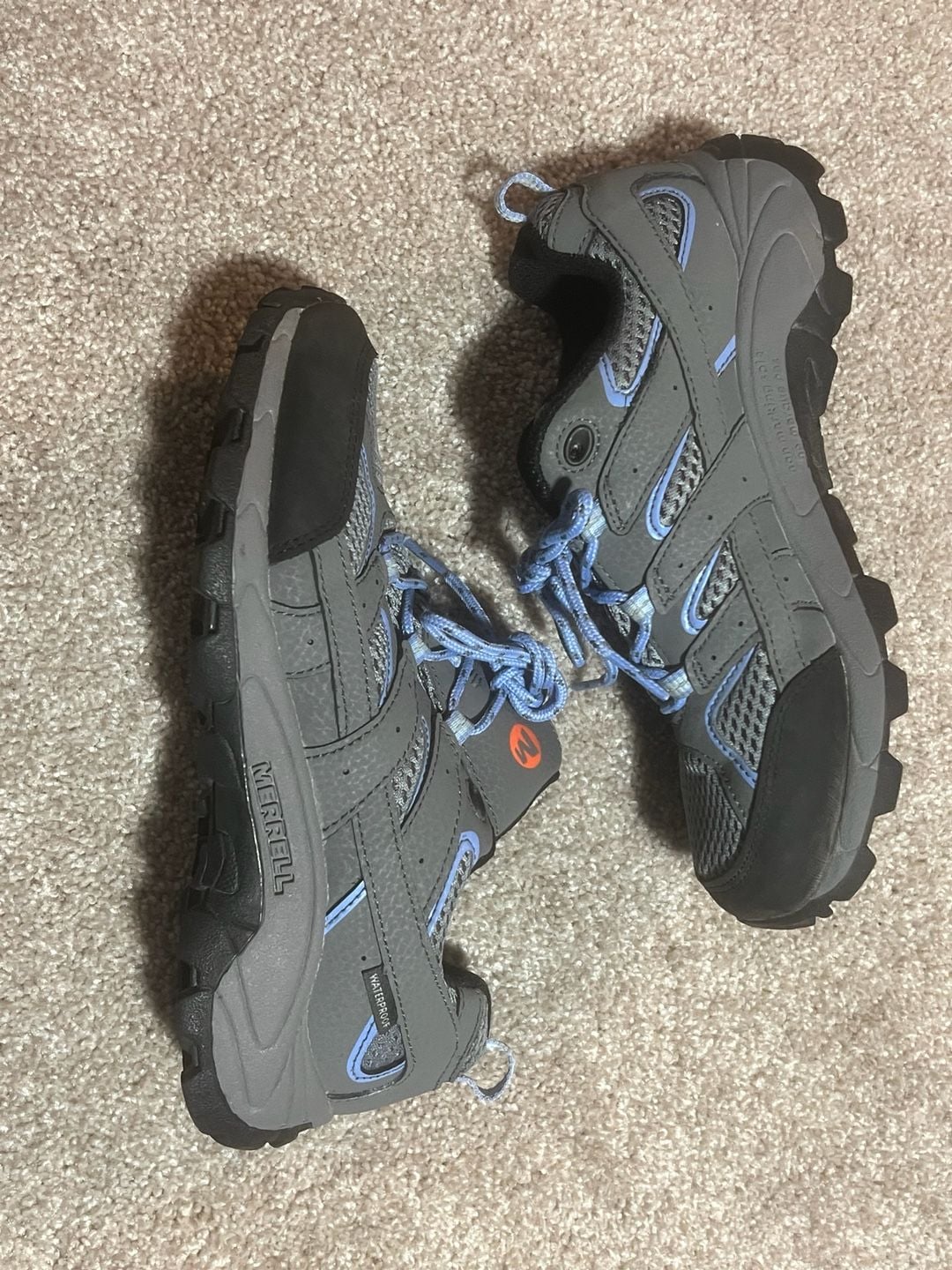 Merrell Kids Moab 2 Low Lace Waterproof Shoe Grey Periwinkle 10